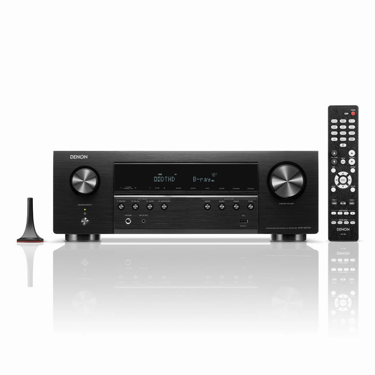Denon AVR-S670H 5.2 Channel 8K Home Theater Receiver with Dolby TrueHD Audio, HDR10 , and HEOS Built-In hi-fi volume knob,hi-fi remote control system,hi-fi smart amplifier