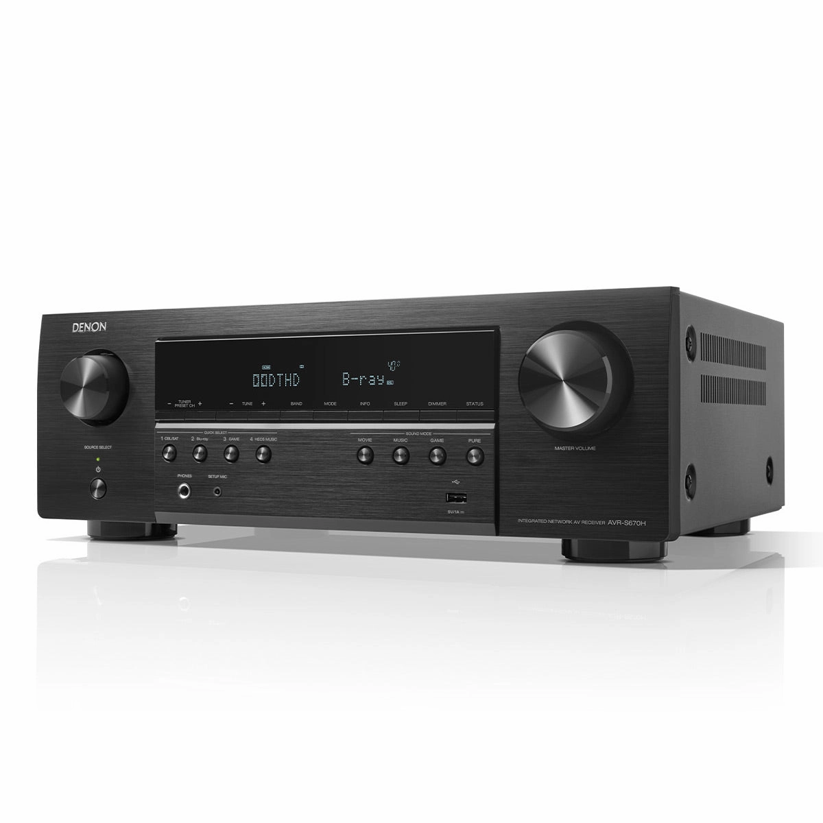 Denon AVR-S670H 5.2 Channel 8K Home Theater Receiver with Dolby TrueHD Audio, HDR10 , and HEOS Built-In