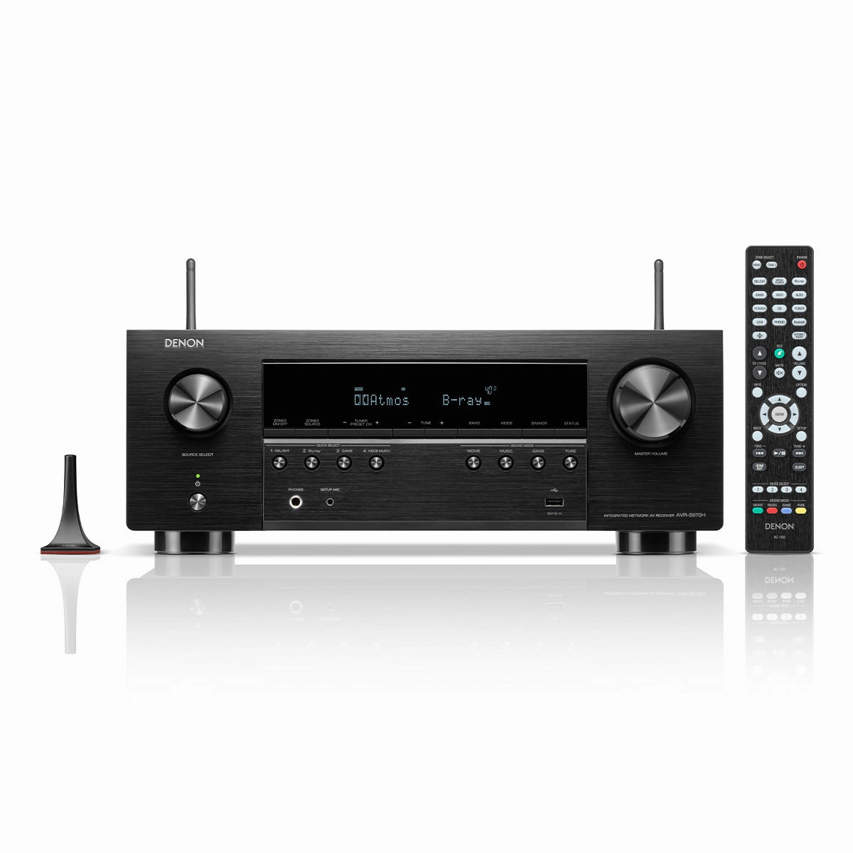 Denon AVR-S970H 7.2 Channel 8K Home Theater Receiver with Dolby Atmos/DTS:X and HEOS Built-In hi-fi volume knob,hi-fi remote control system,hi-fi smart amplifier