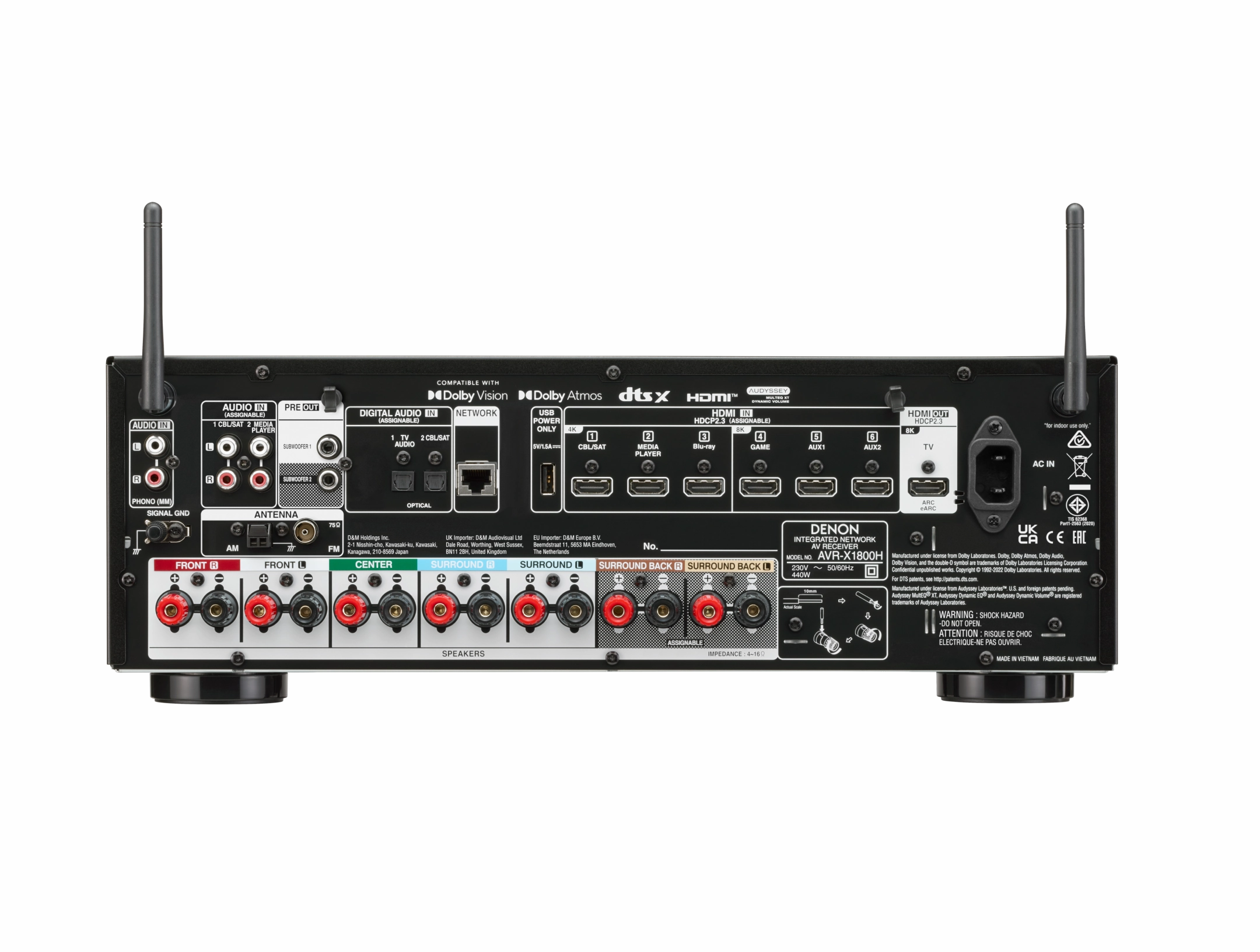 Denon AVR-X1800H 7.2 Channel AV Receiver