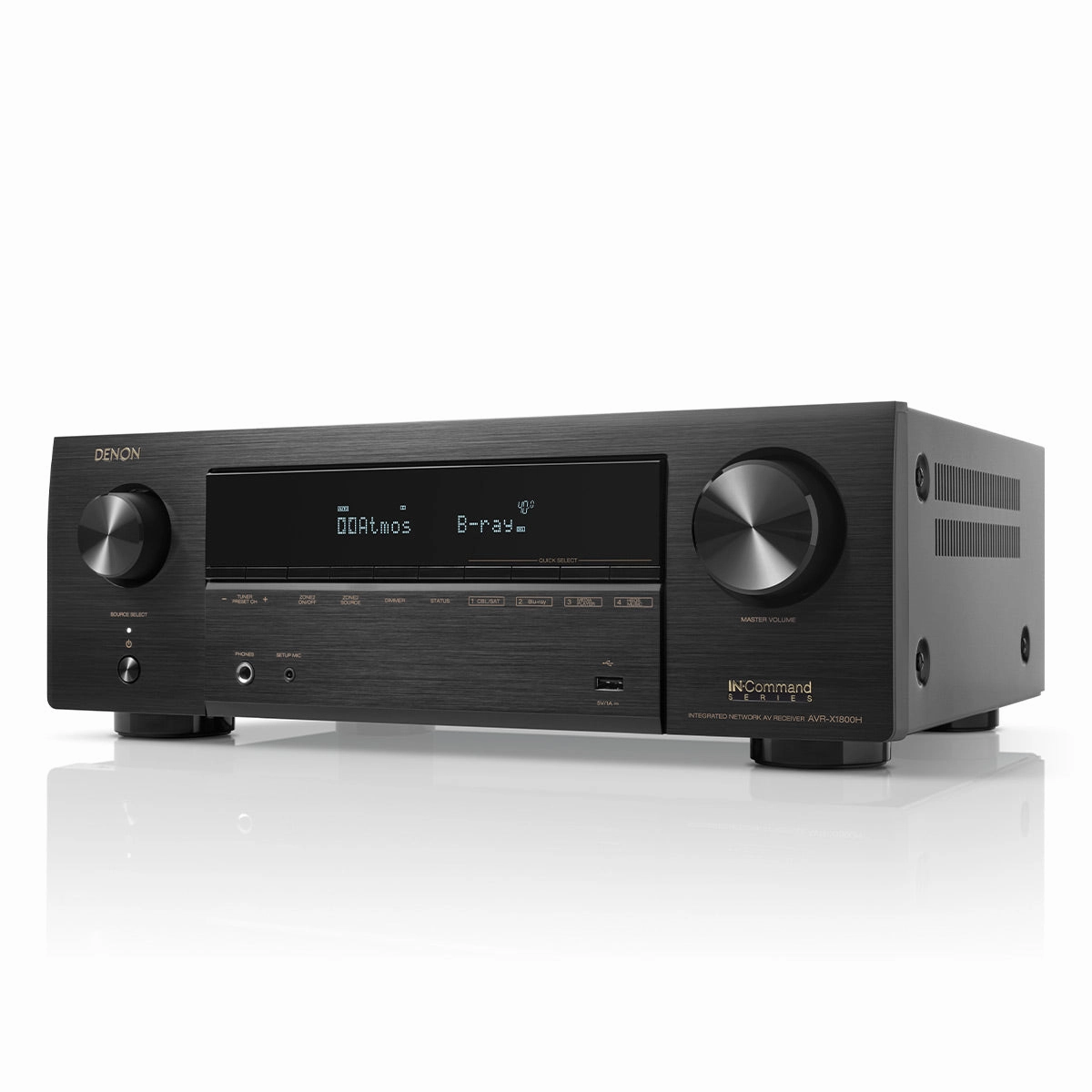 Denon AVRX1800H 7.2 Channel 8K Home Theater Receiver with Dolby Atmos, HEOS Built-In, and Audyssey Room Correction