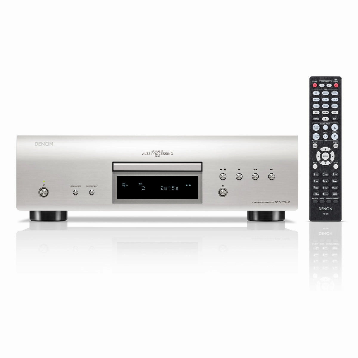 Denon DCD-1700NE CD/SACD Player with Advanced AL32 Processing Plus (Silver) CD player,Compact Disc Player,CD Transport