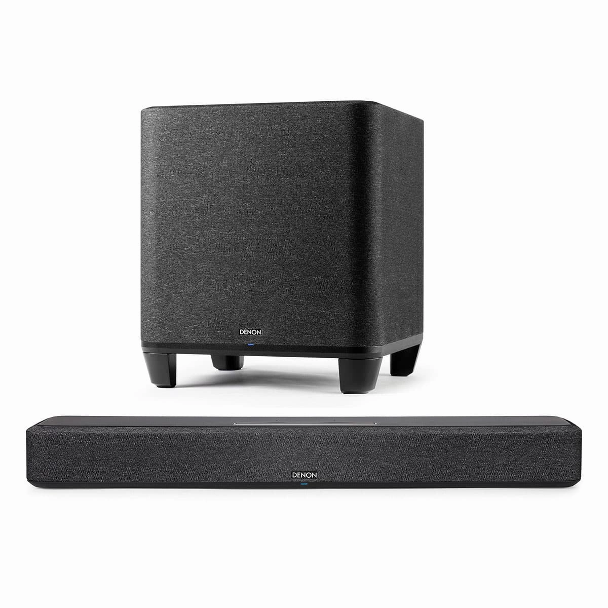 Denon Home Sound Bar 550 with Dolby Atmos and HEOS Built-in and Denon Home Wireless 8" Subwoofer with HEOS Subwoofers,Bass Speakers,Woofers