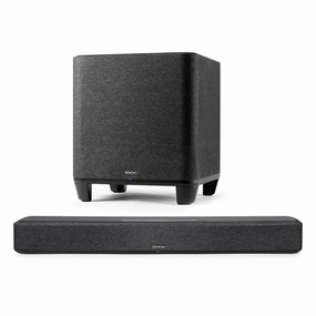 Denon Home Sound Bar 550 with Dolby Atmos and HEOS Built-in and Denon Home Wireless 8" Subwoofer with HEOS Subwoofers,Bass Speakers,Woofers