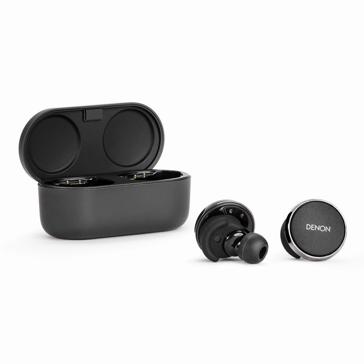 Denon PerL Pro True Wireless Earbuds with Active Noise Cancellation, Spatial Audio, and Adaptive Acoustic Technology (Black) Noise cancelling,ANC Headphones,Silence Technology