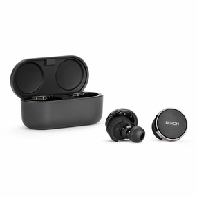 Denon PerL Pro True Wireless Earbuds with Active Noise Cancellation, Spatial Audio, and Adaptive Acoustic Technology (Black) Noise cancelling,ANC Headphones,Silence Technology