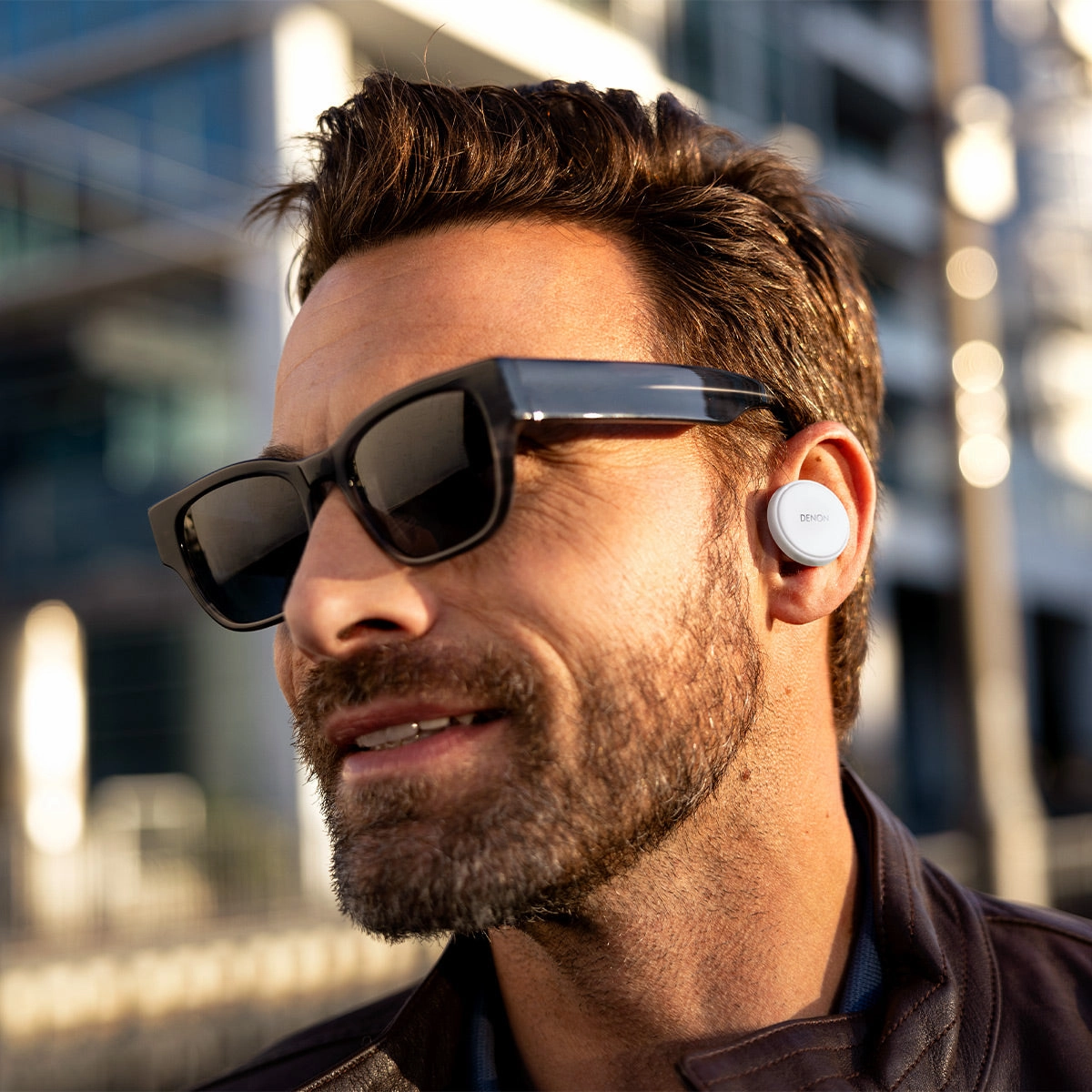 Denon PerL Pro True Wireless Earbuds with Active Noise Cancellation, Spatial Audio, and Adaptive Acoustic Technology (White)