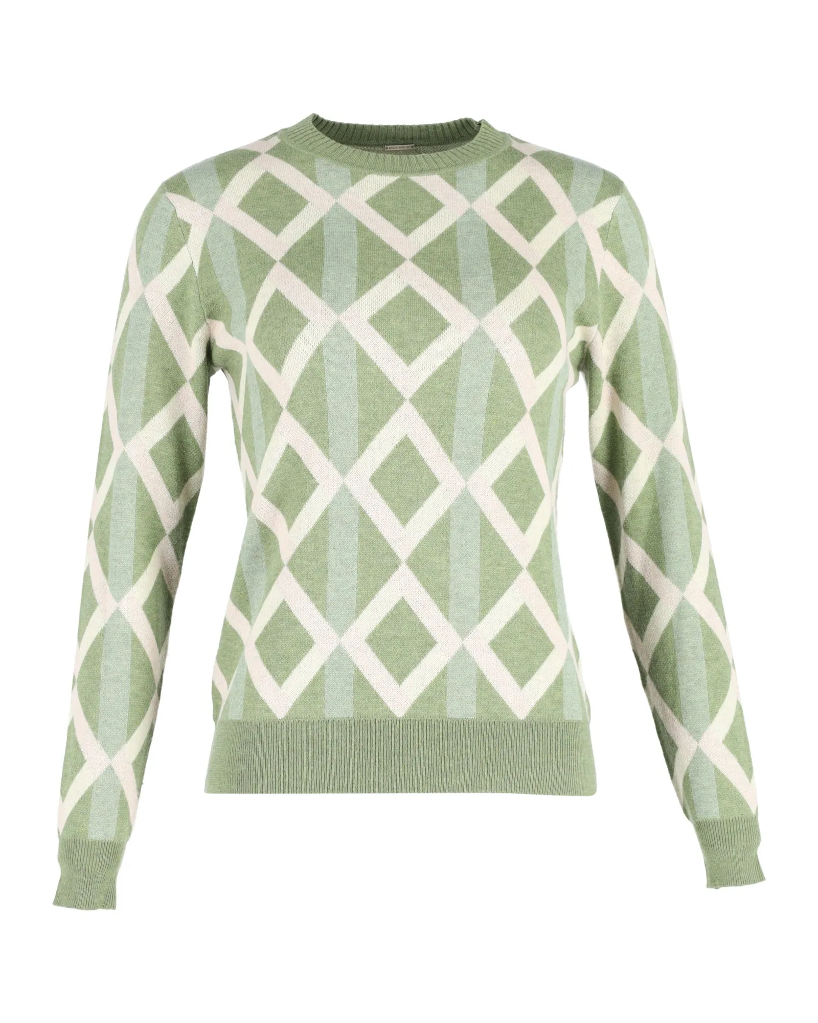 Dodo Bar Or Printed Crewneck Sweater in Green Cotton