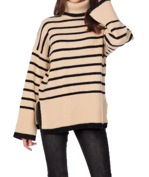 Dunn Striped Sweater In Tan