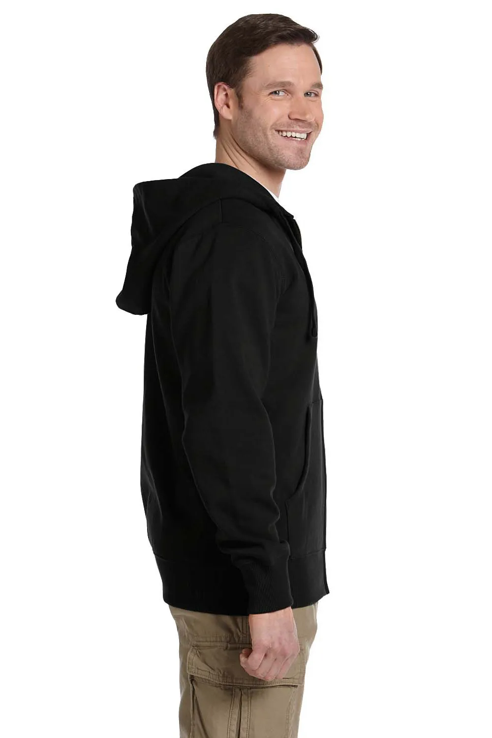 Econscious Mens Full Zip Hooded Sweatshirt Hoodie w/ Pockets - Black  The best Clothing Econscious
