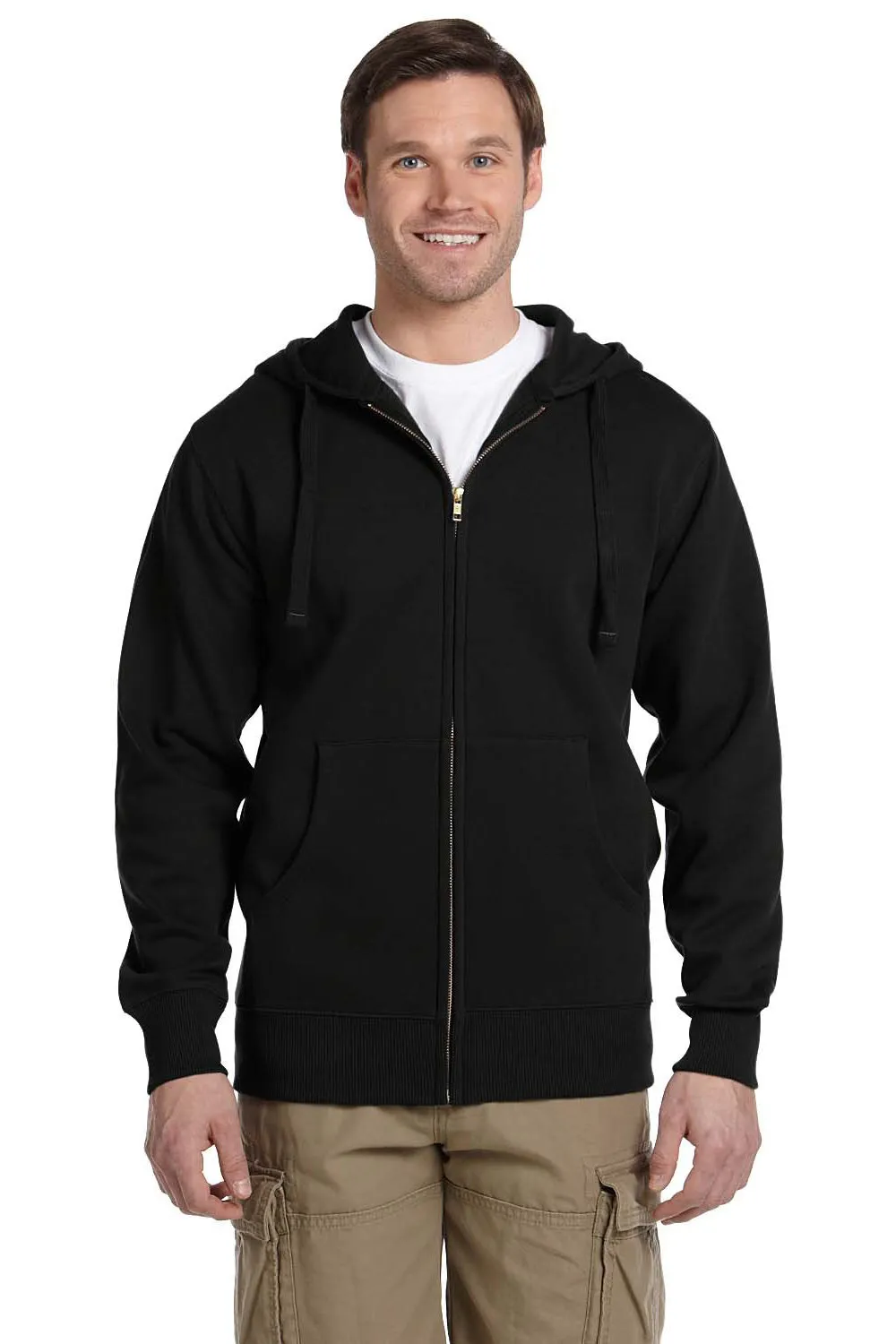 Econscious Mens Full Zip Hooded Sweatshirt Hoodie w/ Pockets - Black  The best Clothing Econscious