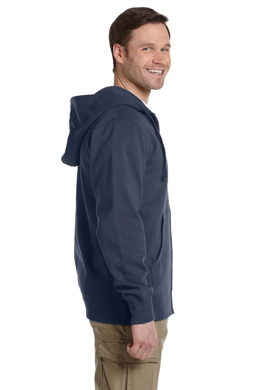 Econscious Mens Full Zip Hooded Sweatshirt Hoodie w/ Pockets - Pacific Blue  The best Clothing Econscious