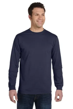 Econscious Mens Long Sleeve Crewneck T-Shirt - Pacific Blue  The best Clothing Econscious