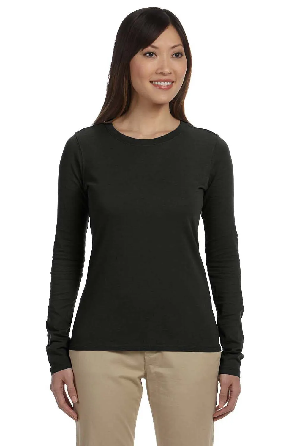 Econscious Womens Long Sleeve Crewneck T-Shirt - Black  The best Clothing Econscious