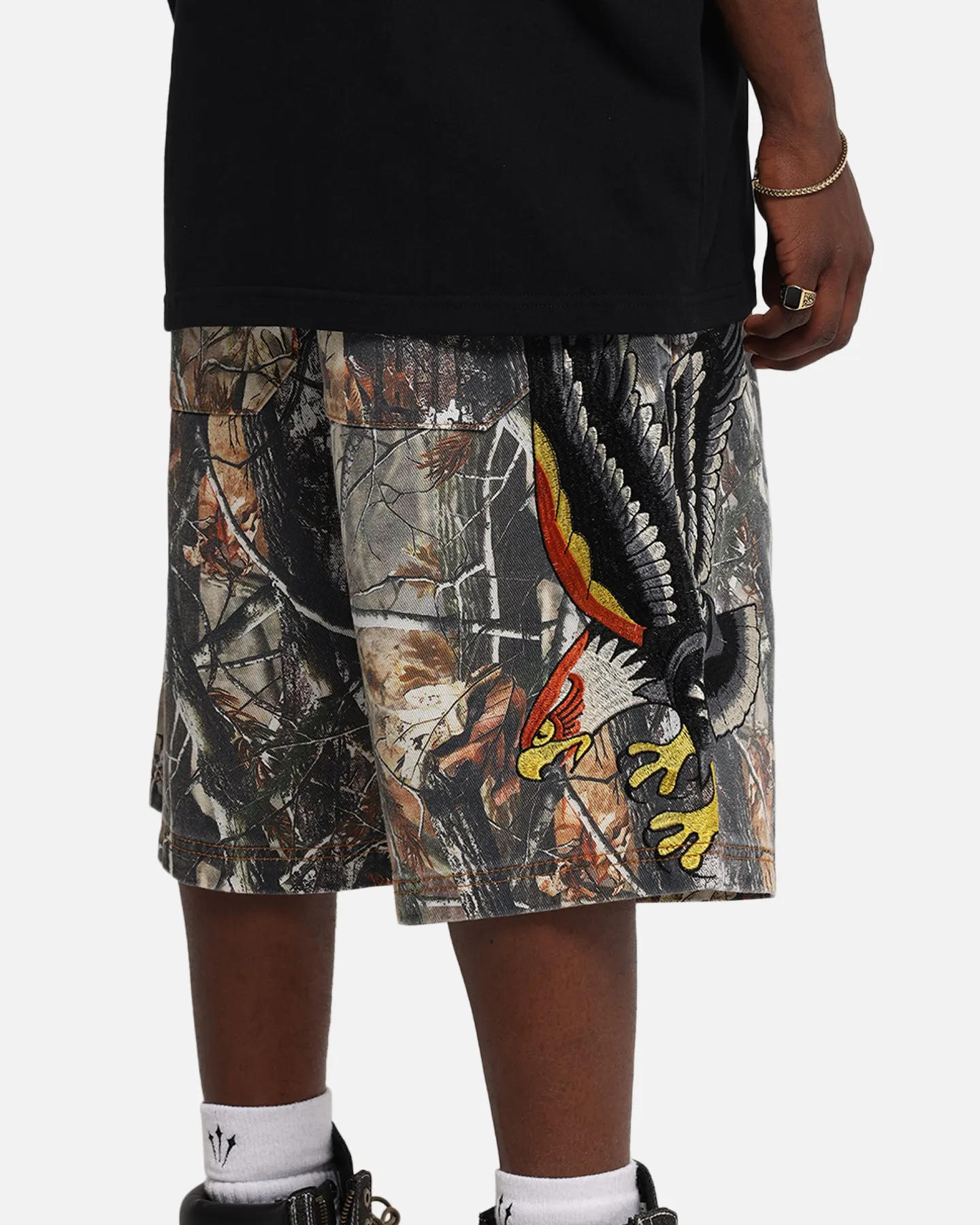 Ed Hardy Eagle Jorts Real Tree Camo