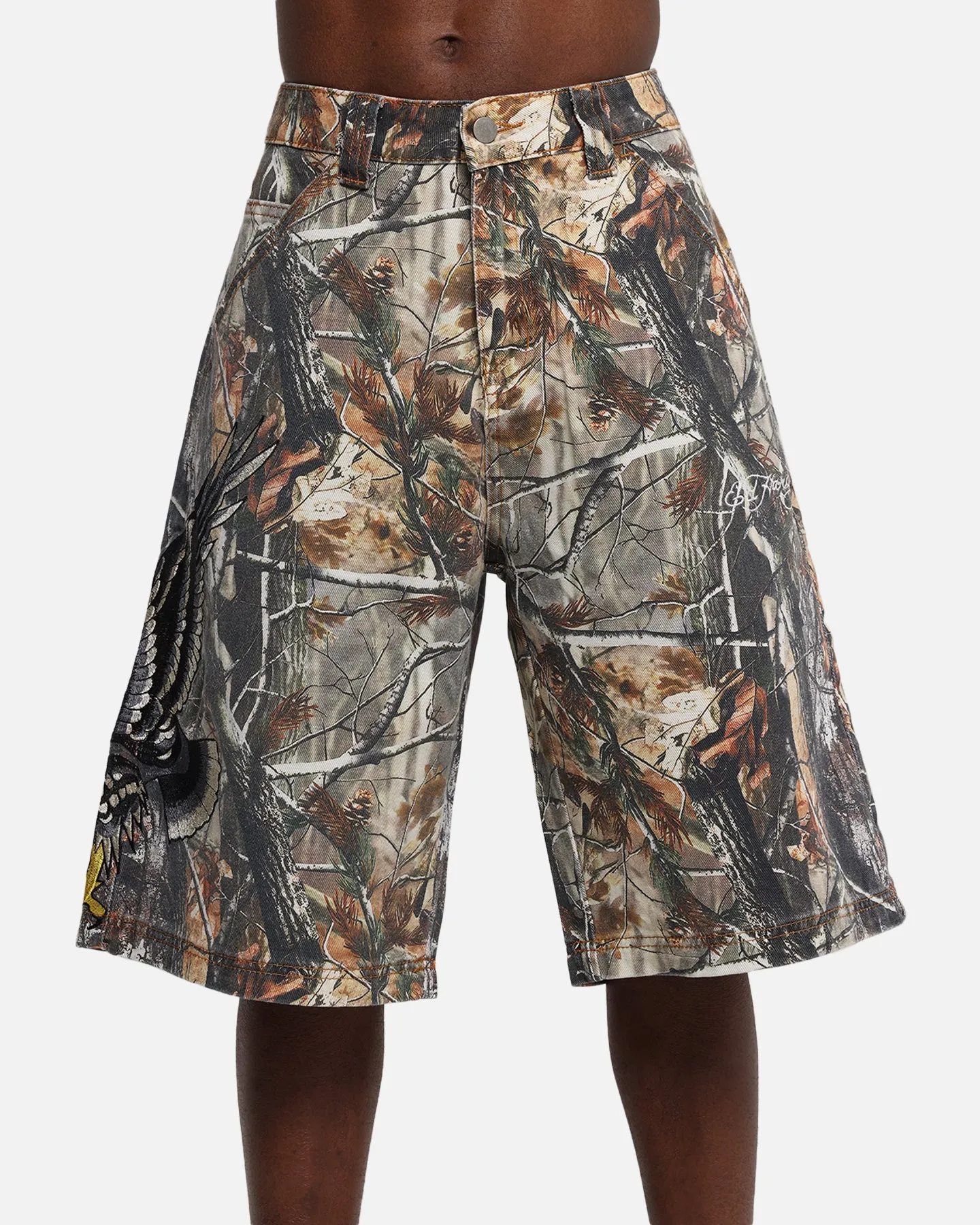 Ed Hardy Eagle Jorts Real Tree Camo