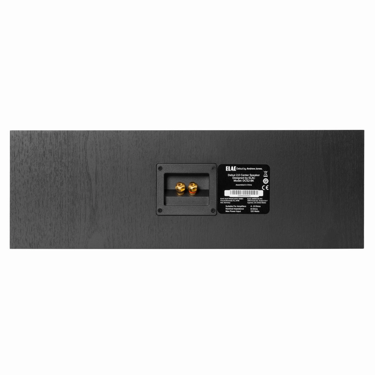 Elac C5.2 Debut 2.0 Center Channel Speaker (Black Ash Vinyl)