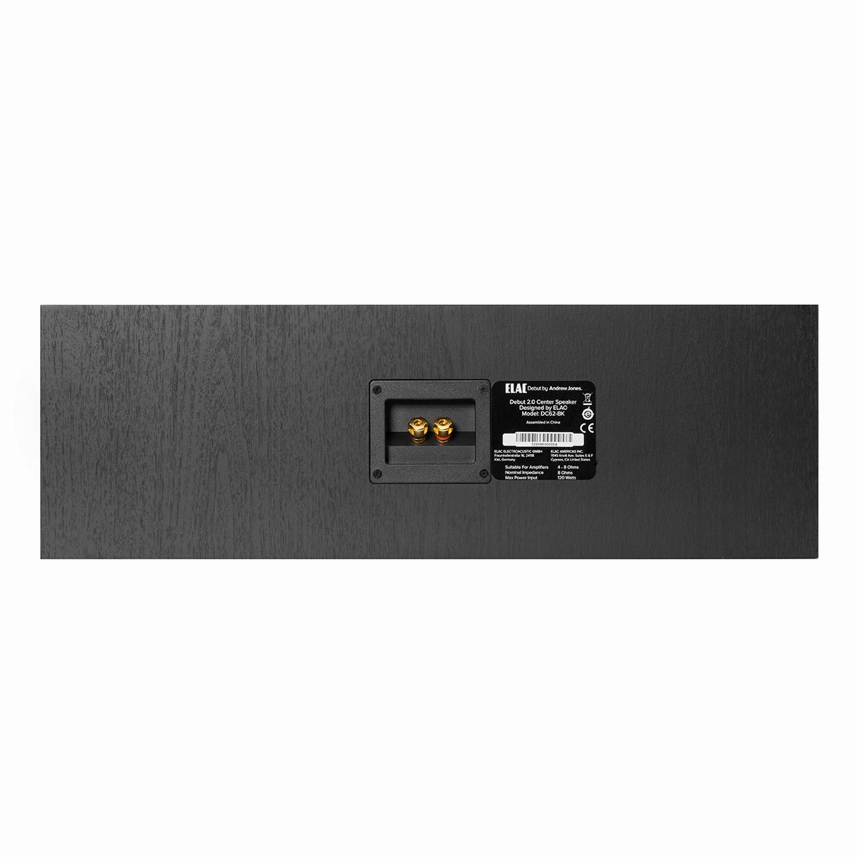 Elac C6.2 Debut 2.0 Center Channel Speaker (Black Ash Vinyl)