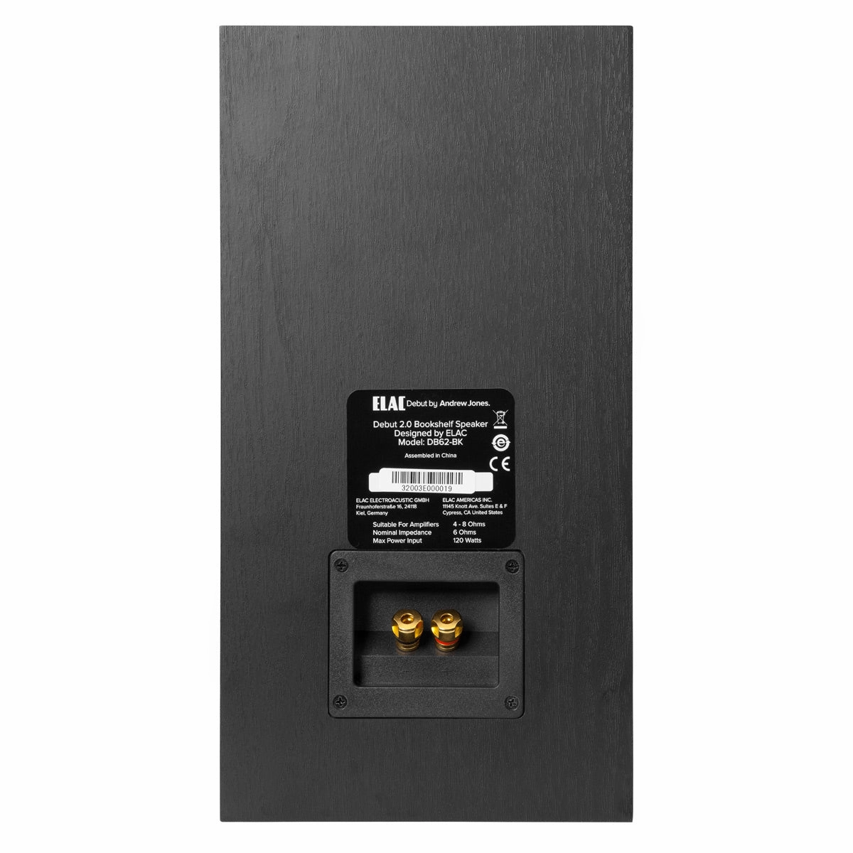 Elac DB62 Debut 2.0 Bookshelf Speakers - Pair (Black Ash Vinyl)