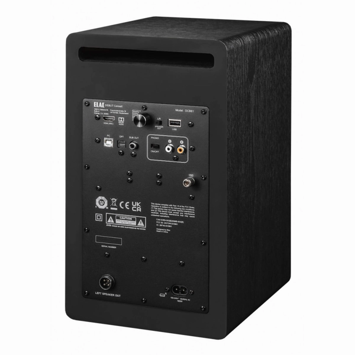 Elac DCB61 Debut ConneX Powered Bookshelf Speaker - Each (Black)