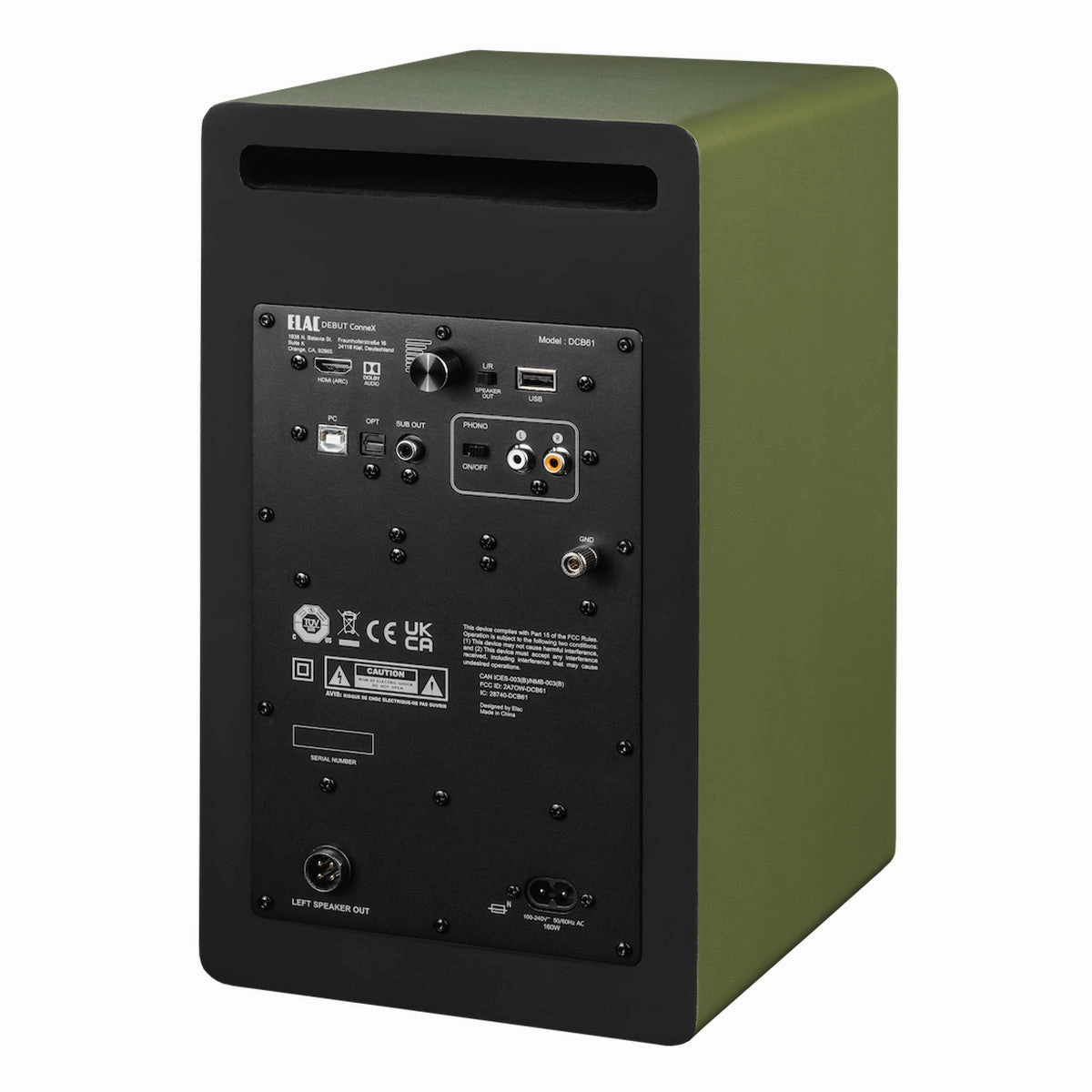 Elac DCB61 Debut ConneX Powered Bookshelf Speaker - Each (Olive)