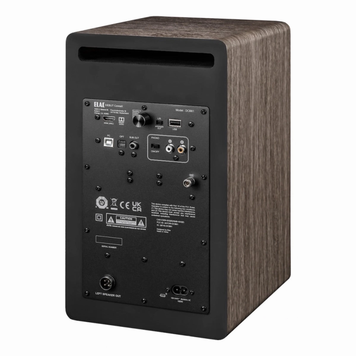 Elac DCB61 Debut ConneX Powered Bookshelf Speaker - Each (Walnut)