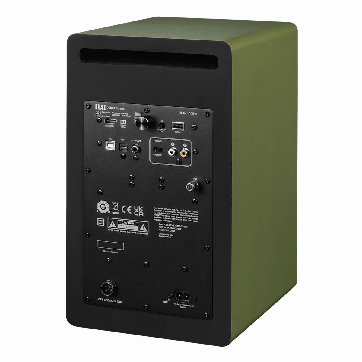 Elac DCB61 Debut ConneX Powered Bookshelf Speaker - Pair (Olive)