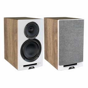 Elac UBR62 6.5 Inch Bookshelf Speakers - Pair (Oak/White)