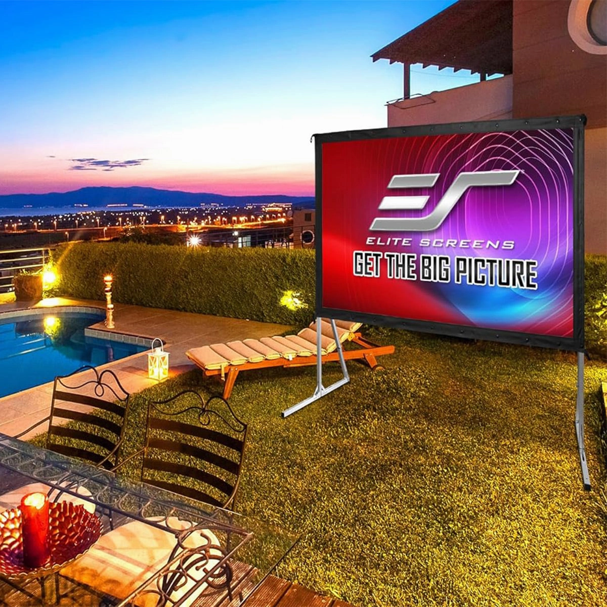 Elite Screens OMS110H2 Yard Master 2 110" CineWhite Outdoor Projector Screen