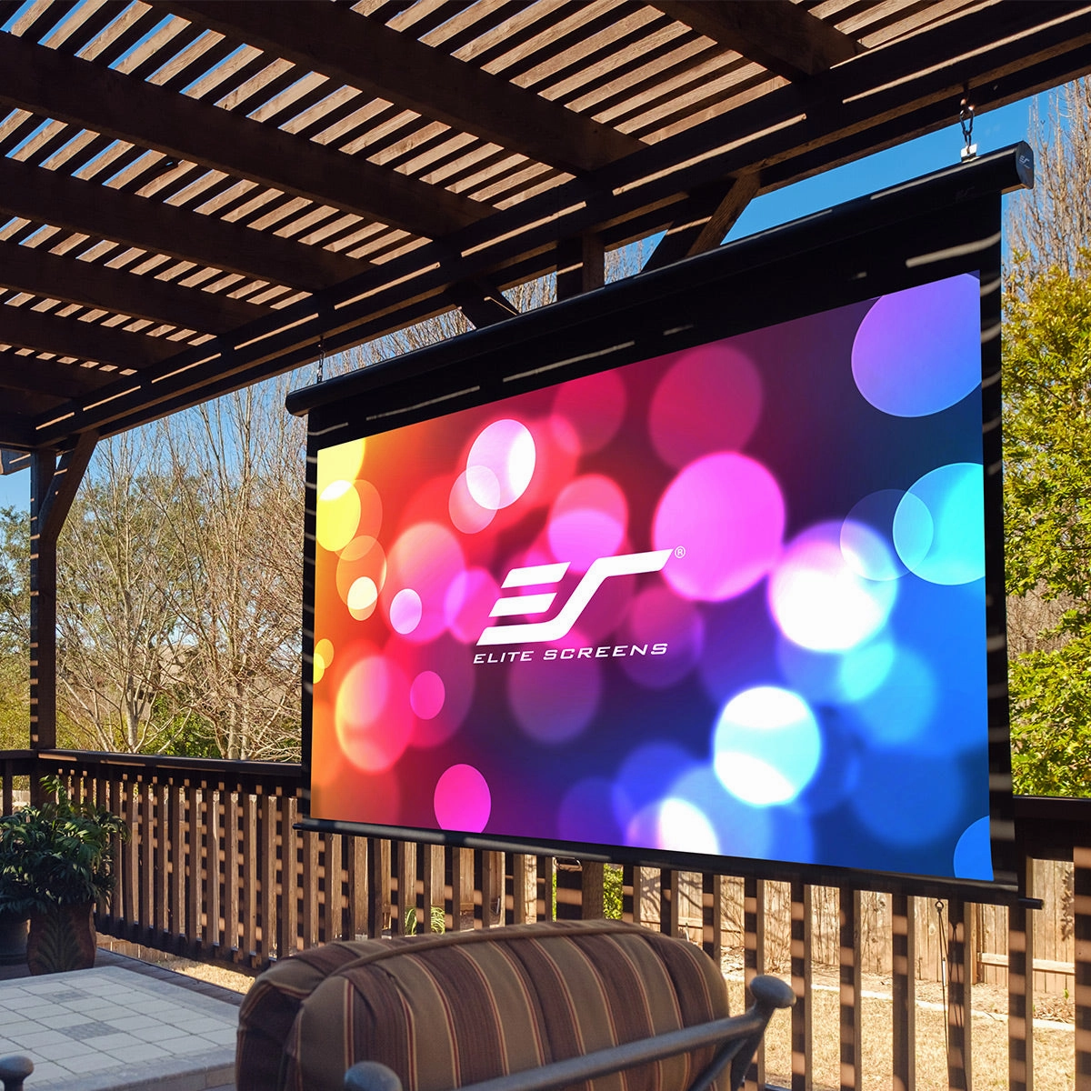 Elite Screens OMS120HM Yard Master Manual 120" MaxWhite Outdoor Projector Screen