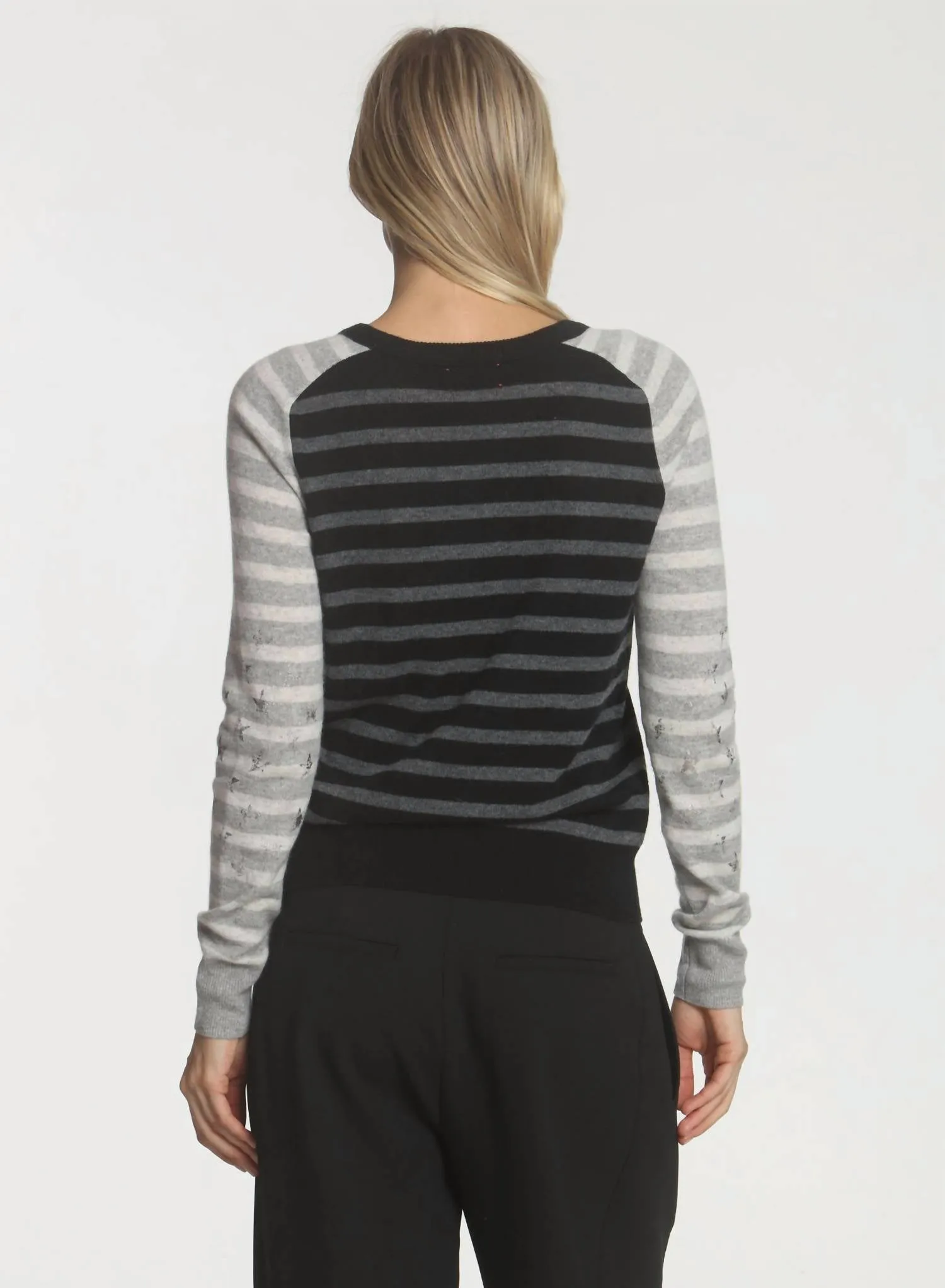 Emma Glory Stripe Top In Black