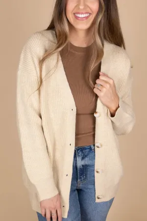 Everyday Oversized Cardigan In Tan