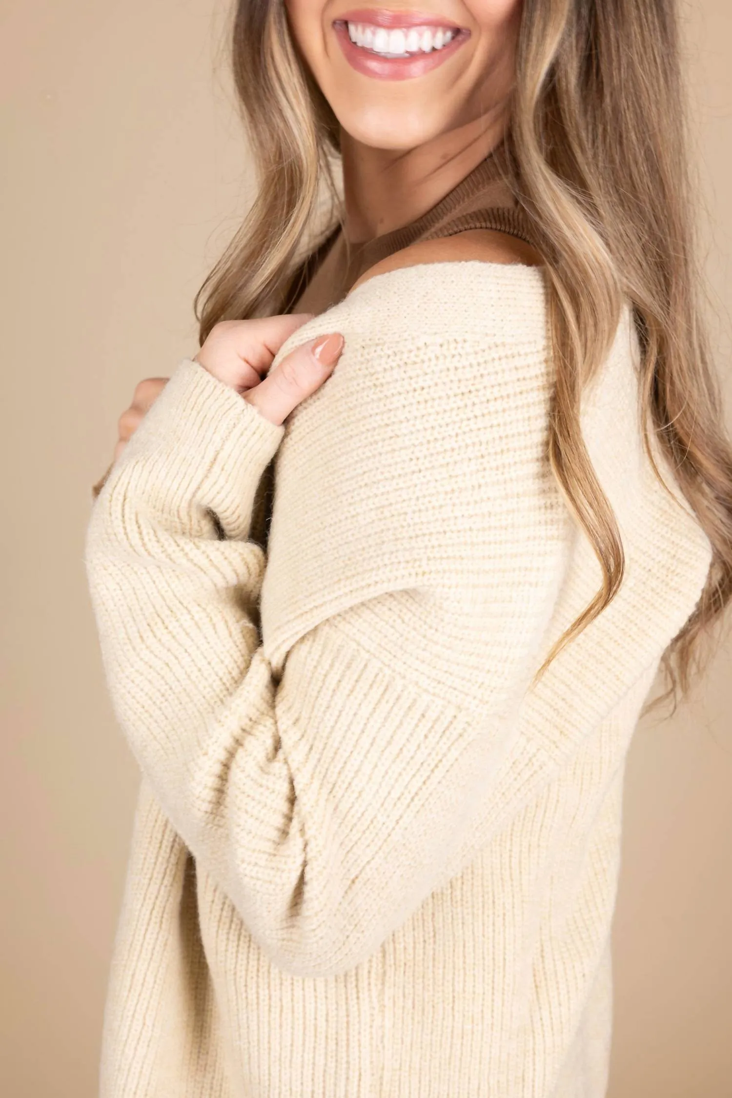 Everyday Oversized Cardigan In Tan