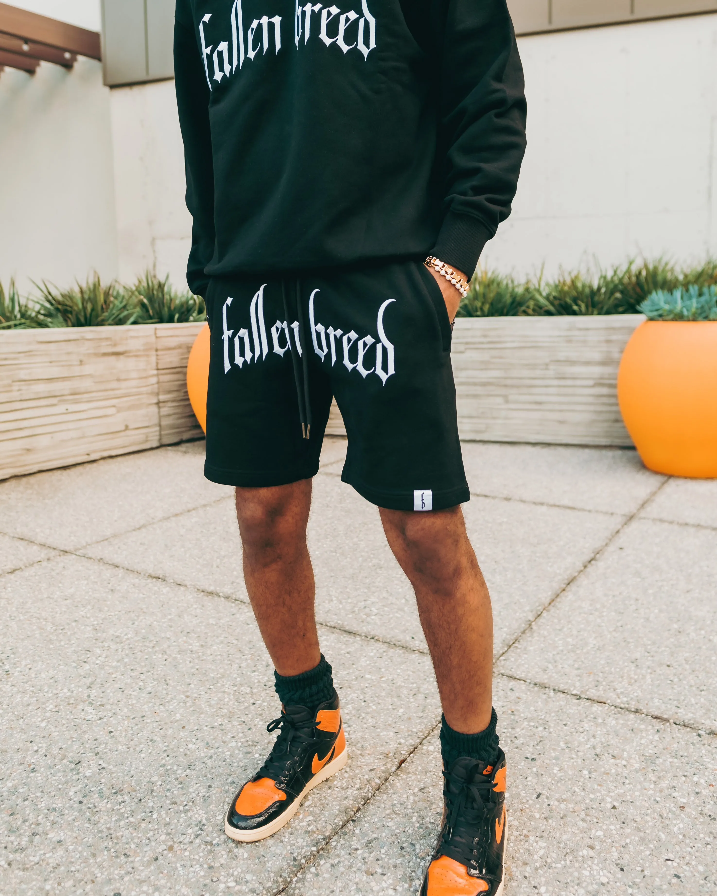 Fallen Breed Logo Sweat Shorts Black