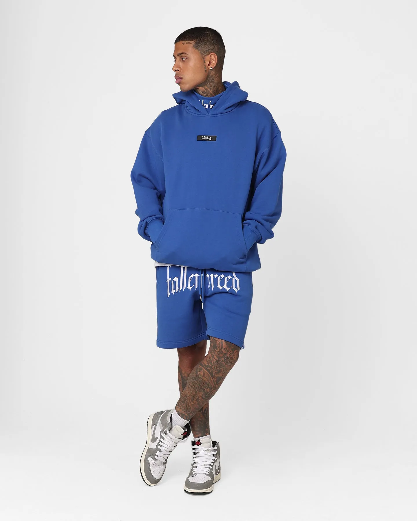 Fallen Breed Logo Sweat Shorts Sapphire Blue