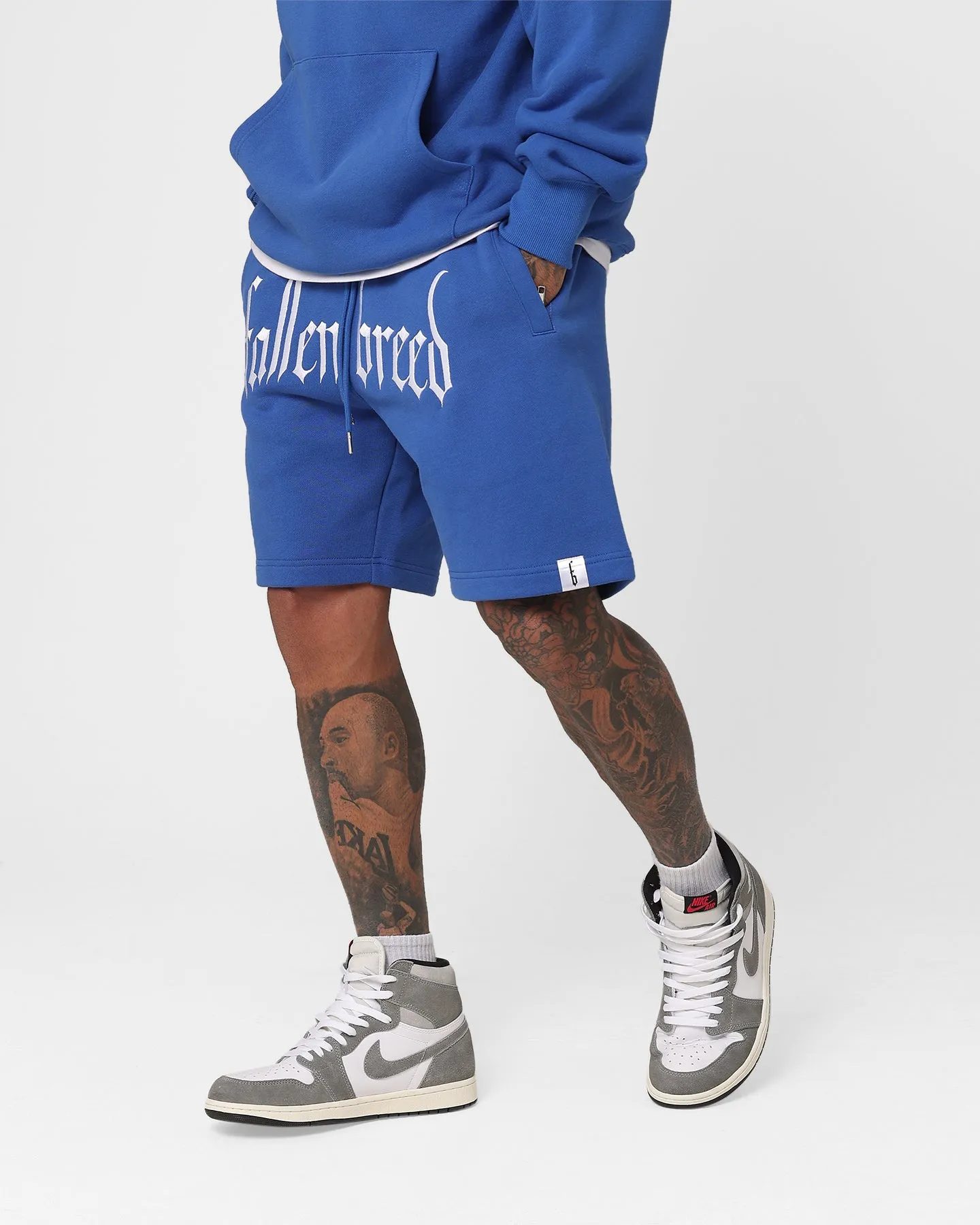 Fallen Breed Logo Sweat Shorts Sapphire Blue
