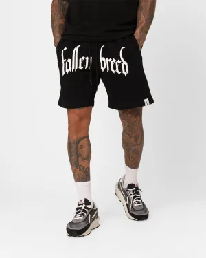 Fallen Breed Puff Logo Zip Sweat Shorts Black/White