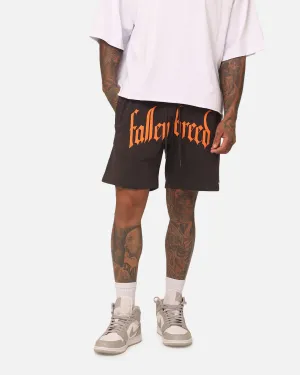 Fallen Breed Puff Logo Zip Sweat Shorts Charcoal/Orange
