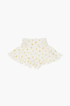 Forever 21 Girls Floral Print Shorts (Kids) Cream/Multi Forever 21