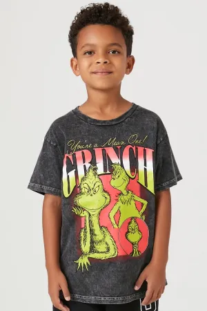 Forever 21 Kids Mineral Wash Grinch T-Shirt (Girls   Boys) Grey/Multi Forever 21