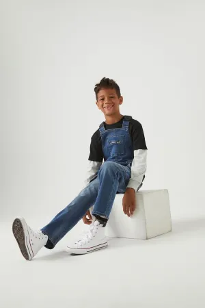 Forever 21 Kids Release Buckle Overalls (Girls   Boys) Light Denim Forever 21