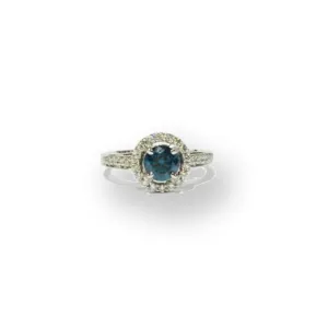 Forever Jewellery Blue Diamond White Gold Ring with Diamonds