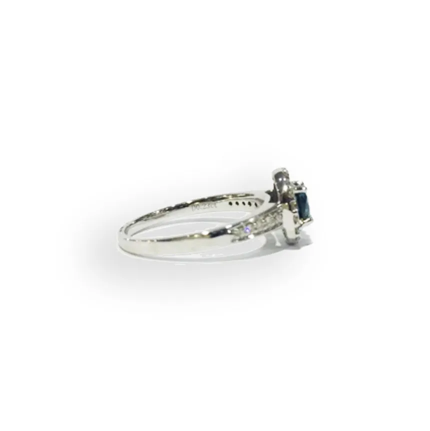 Forever Jewellery Blue Diamond White Gold Ring with Diamonds