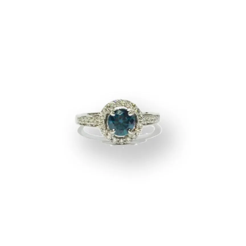 Forever Jewellery Blue Diamond White Gold Ring with Diamonds