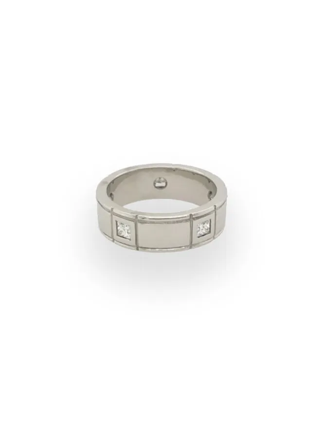 Forever Jewellery Platinum Band with Diamonds