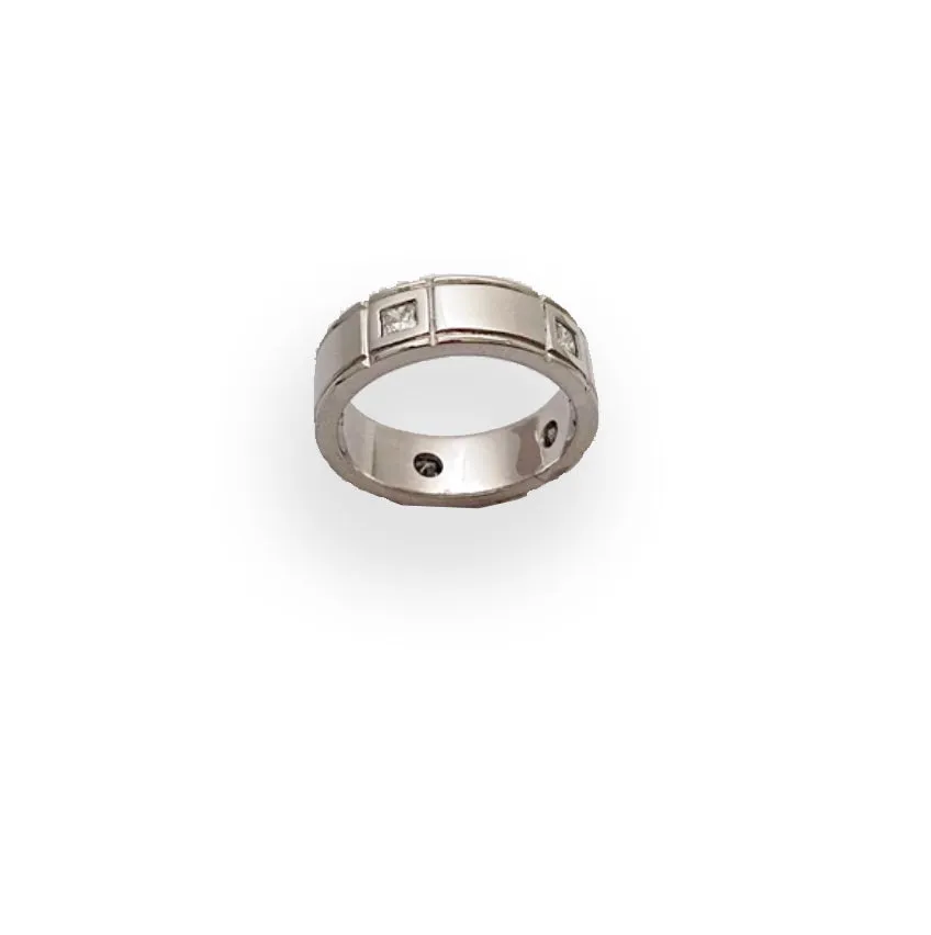 Forever Jewellery Platinum Band with Diamonds