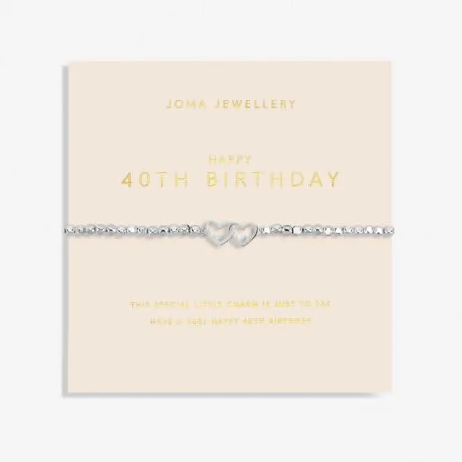 Forever Yours 40th Birthday Silver Plated 17.5cm Bracelet 6883 Joma Jewellery