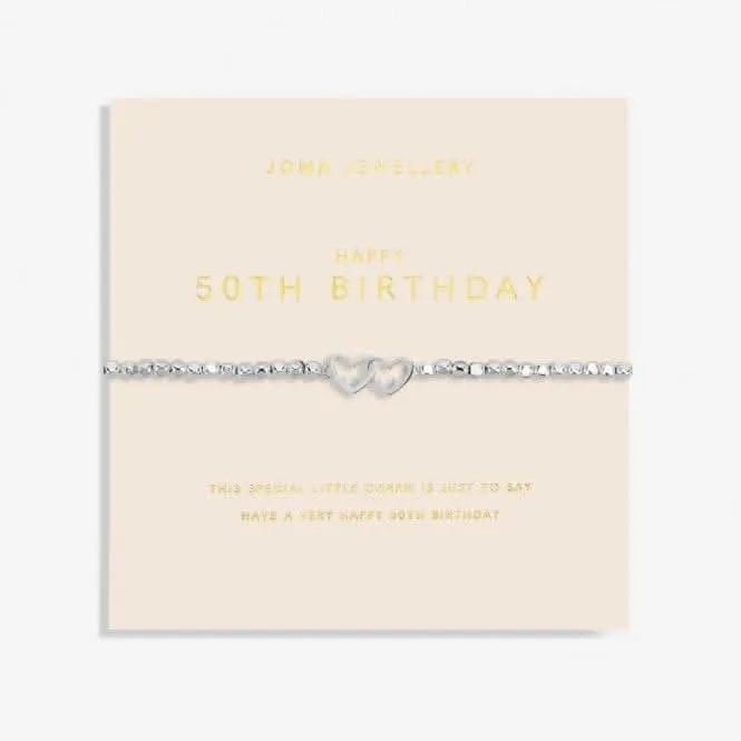 Forever Yours 50th Birthday Silver Plated 17.5cm Bracelet 6884 Joma Jewellery