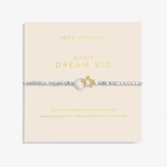 Forever Yours Always Dream Big Silver Gold Plated 17.5cm Bracelet 6882 Joma Jewellery