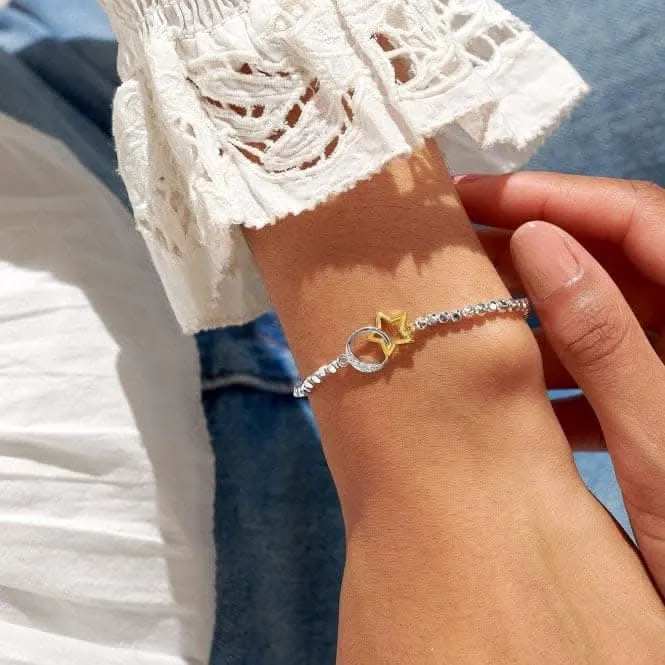 Forever Yours Always Dream Big Silver Gold Plated 17.5cm Bracelet 6882 Joma Jewellery